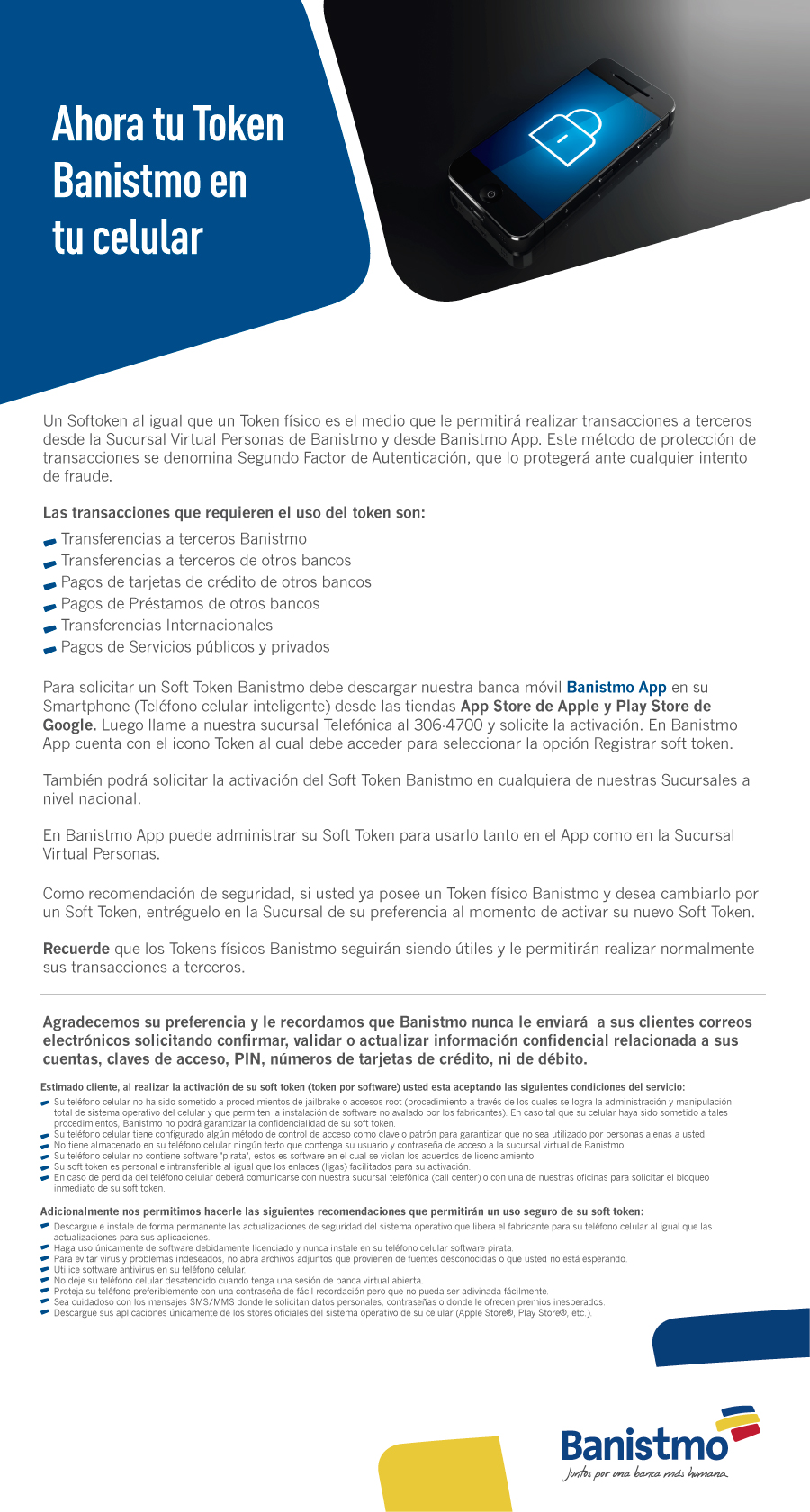 Para conocer sobre el Token de seguridad, acércate a nuestras sucursales