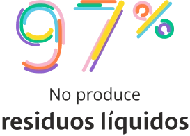 97% no produce reciduos líquidos
