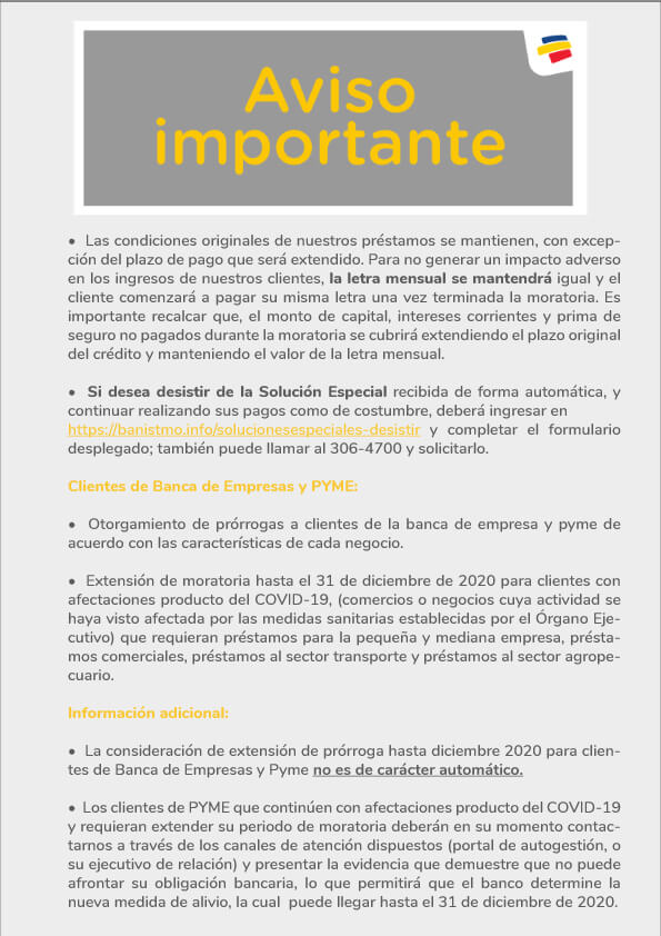 Banistmo anuncia la extensión de moratoria hasta diciembre 2020-3