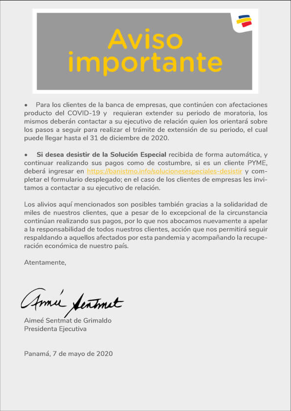 Banistmo anuncia la extensión de moratoria hasta diciembre 2020-4